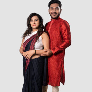 Red Full Body DK Work Silk Kurta Set