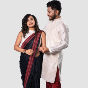 White Full Body DK Work Silk Kurta Set