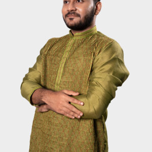 Green Full Body DK Work Silk Kurta Set