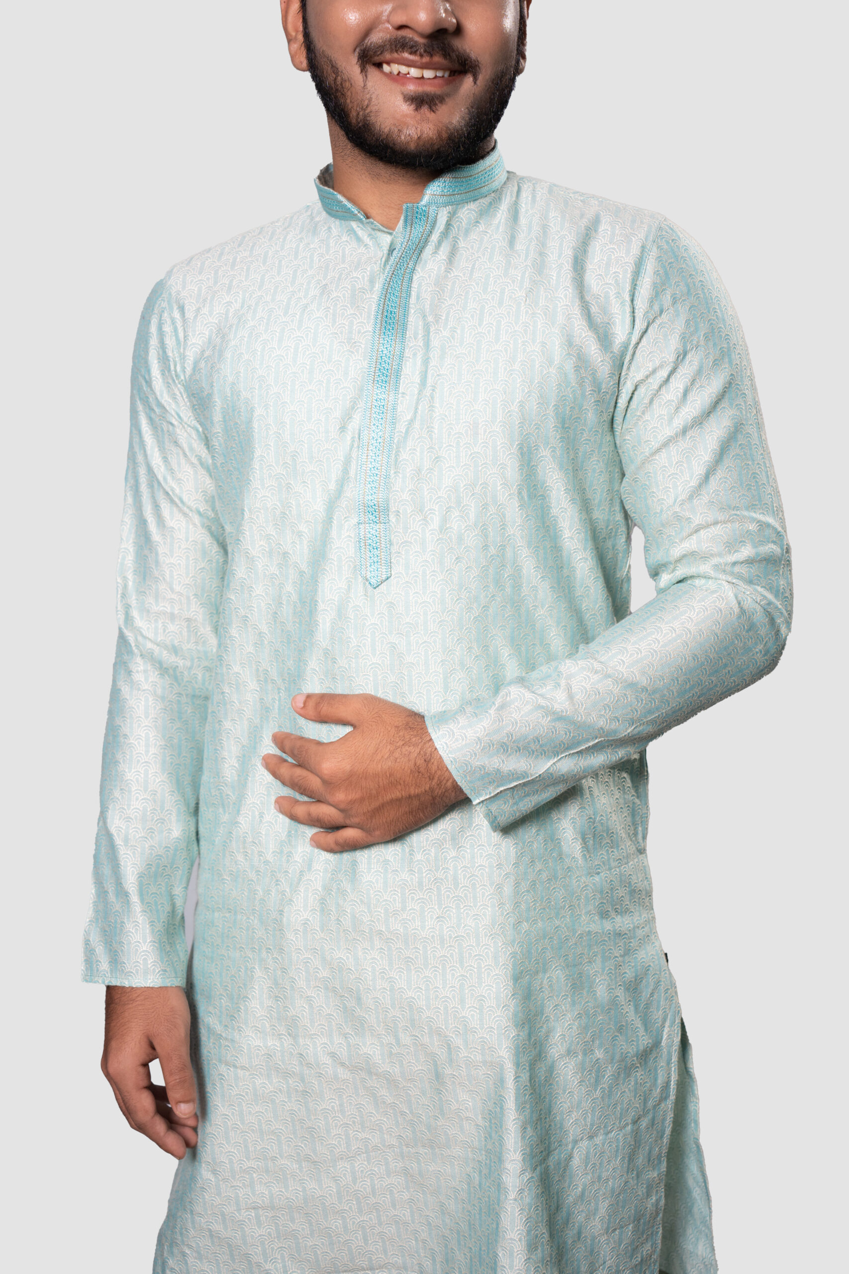 Sky Benarasi Silk DK Work Kurta Set
