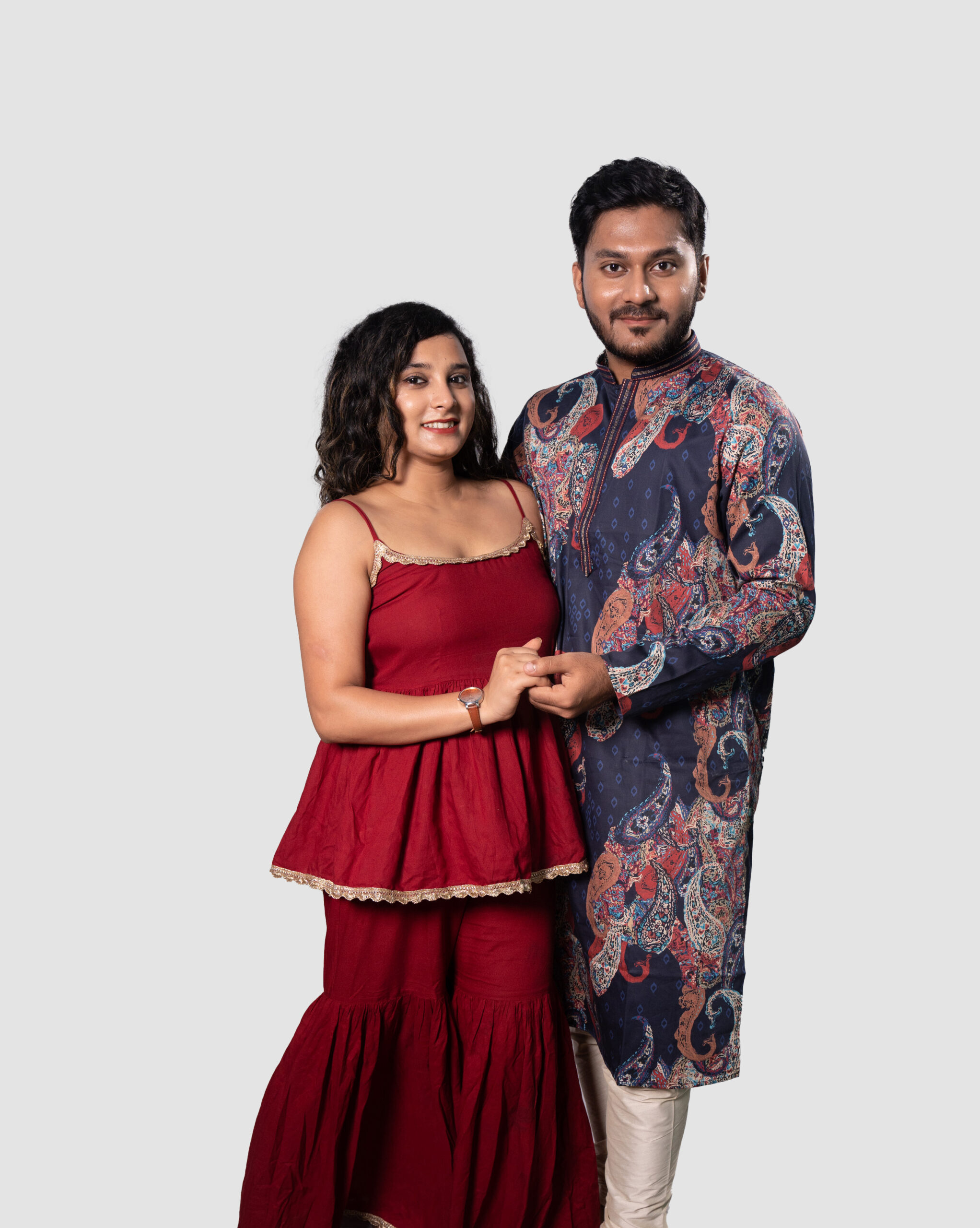 Cotton Print DK Work Men's Kurta Set