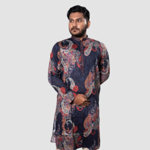 Cotton Print DK Work Men’s Kurta Set