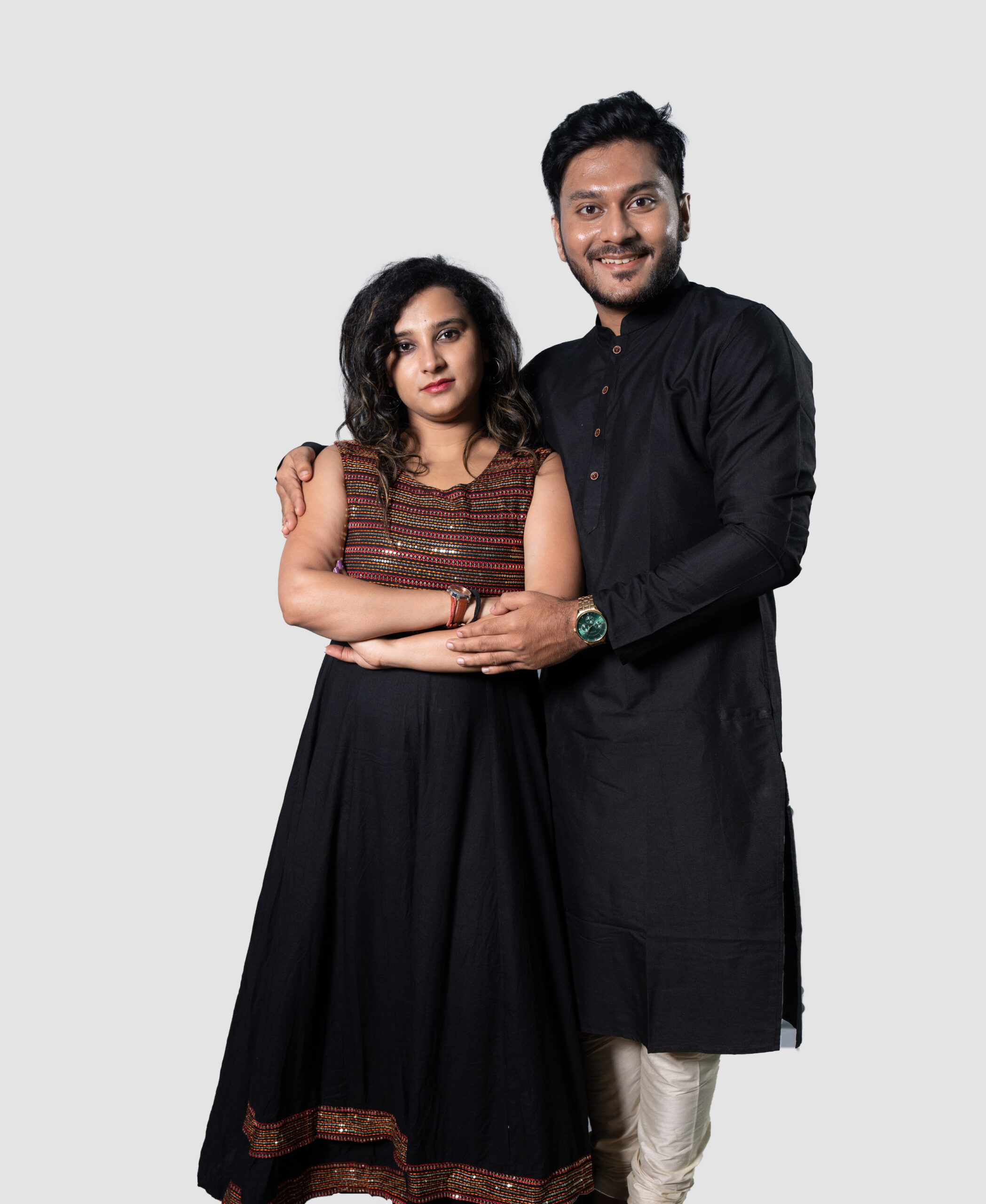 Black Rion Fabric Plain Men's Kurta Set