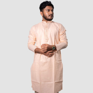 Peach Colour Cotton Kurta Set