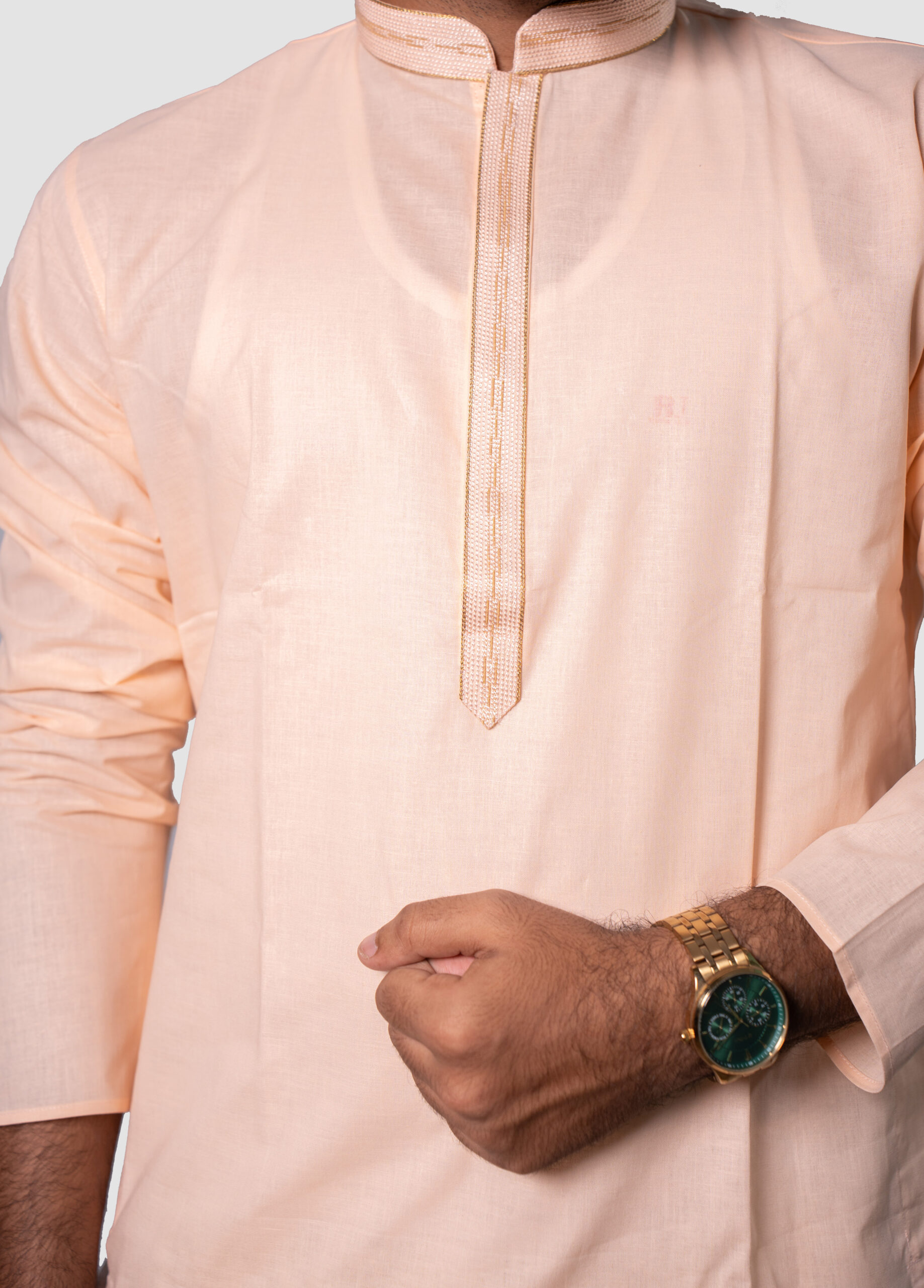 Peach Colour Cotton Kurta Set